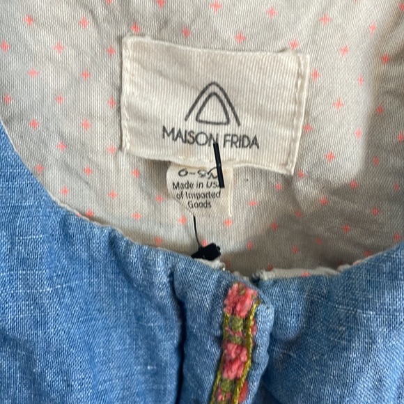 Maison Frida Peplum Zipper front Light cotton baby Jacket Coat 6-9 months - Picture 2 of 4